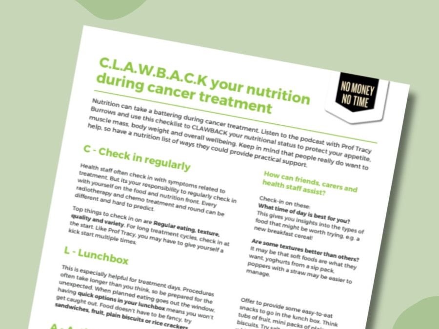 CLAWBACK your nutrition during cancer treatment
