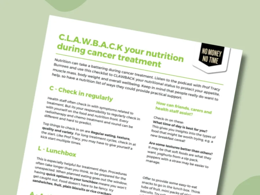 CLAWBACK your nutrition during cancer treatment
