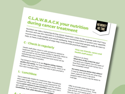 CLAWBACK your nutrition during cancer treatment