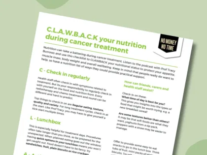 CLAWBACK your nutrition during cancer treatment