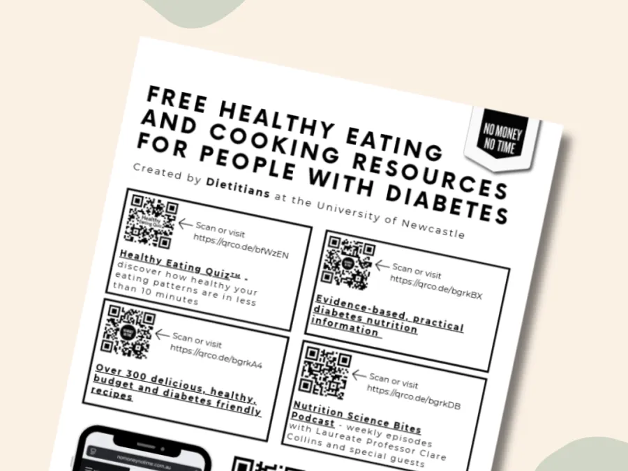 Healthy Eating and Cooking Resources for People with Diabetes (Black & White Print)