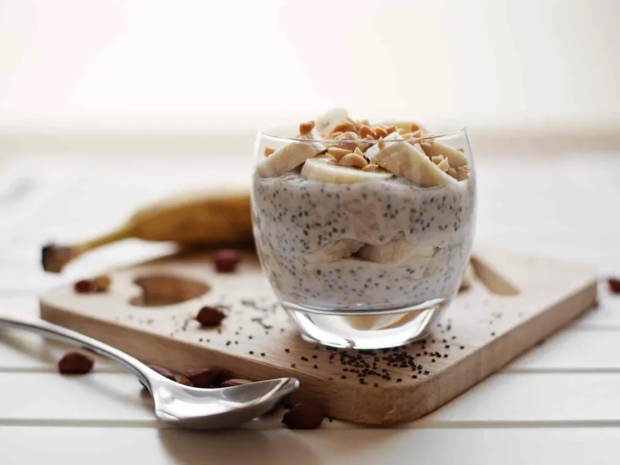 Easy Chia Pudding with Banana & Almonds