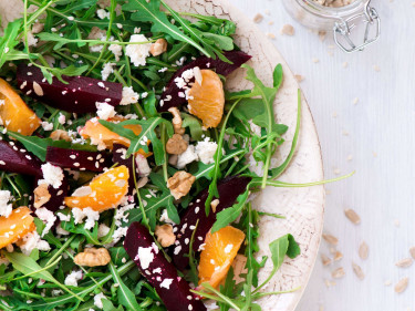 Colourful Beetroot, Goats Cheese and Walnut Salad