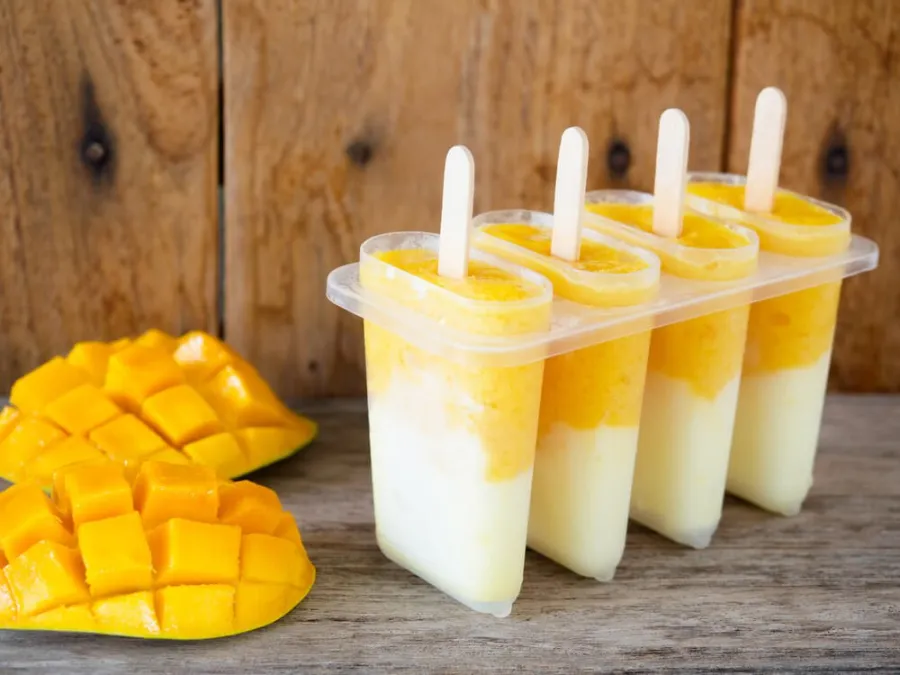 Mango and Yoghurt Popsicles