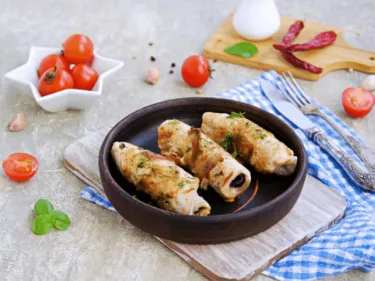 Pork Loin Rolls with Crunchy Couscous Filling