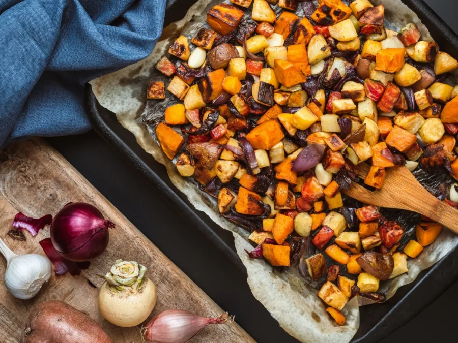 Chris's Glazed Eggplant, Pumpkin and Tempeh Bake