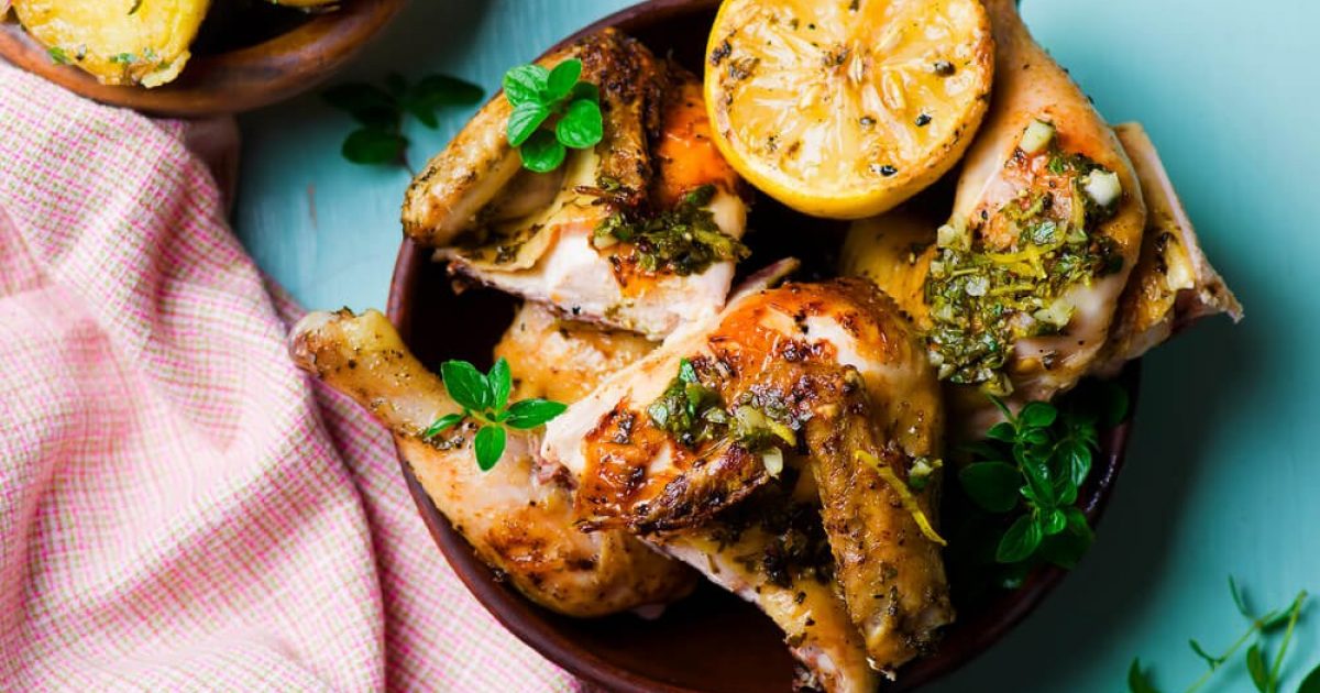 Roasted Butterflied Chicken with Lemon Vinaigrette